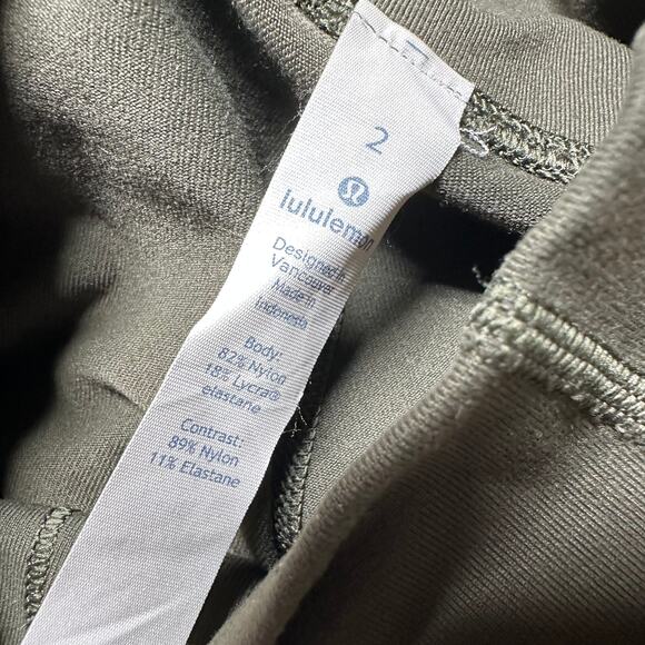 Lululemon Wunder Under Pant Tech Mesh 28" Dark Olive Women's Size 2 EUC - Picture 5 of 9